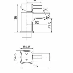 Niagara Holborn Mini Basin Mono Mixer Tap with Waste - Sleek Chrome Finish | Basin Taps -Bathroom Sales Shop 9097 tech