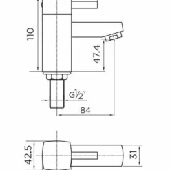 Niagara Holborn Bath Pillar Taps - High-Quality Bathroom Taps for Modern Homes -Bathroom Sales Shop 9101 tech 1