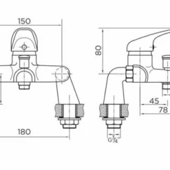 Niagara Conway Bath Shower Mixer Tap - WRAS Approved | Premium Bathroom Taps -Bathroom Sales Shop 9116 tech 1
