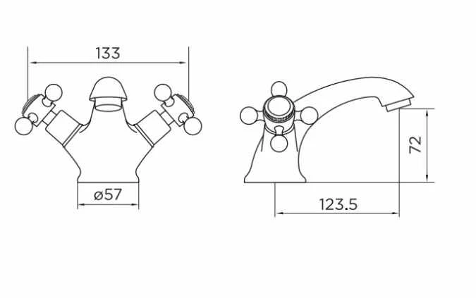Niagara Kingsbury Traditional Monobloc Basin Mixer Tap - Elegant & Durable Design 4 Niagara Kingsbury Traditional Monobloc Basin Mixer Tap - Elegant & Durable Design - Image 2