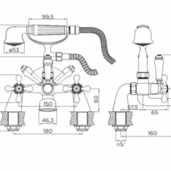 Niagara Kingsbury Traditional Bath Shower Mixer Tap - Chrome Finish | High-Quality Bathroom Tap -Bathroom Sales Shop 9124 tech