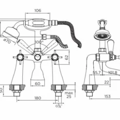 Niagara Bayswater Traditional Bath Shower Mixer Tap - Elegant & Durable Design 5 Niagara Bayswater Traditional Bath Shower Mixer Tap - Elegant & Durable Design -Bathroom Sales Shop 9132 tech