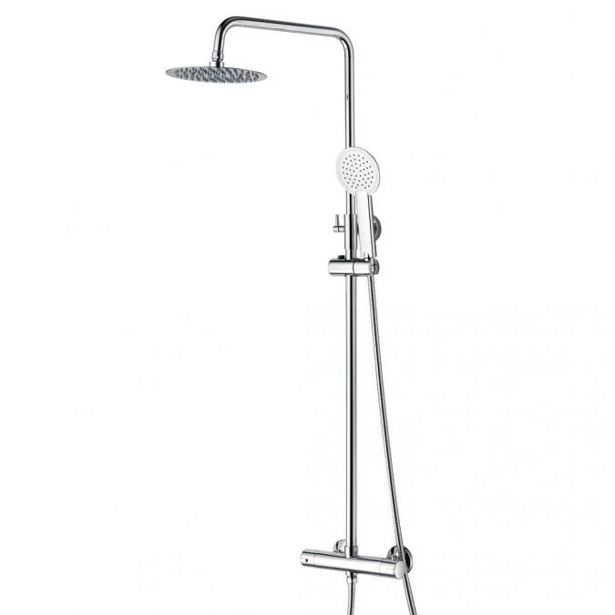 Niagara Equate Round Chrome Thermostatic Dual Head Shower Set - Premium Rigid Riser Shower Kit 3 Niagara Equate Round Chrome Thermostatic Dual Head Shower Set - Premium Rigid Riser Shower Kit