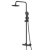 Niagara Equate Round Matt Black Dual Head Shower Set - Premium Rigid Riser Shower Kit -Bathroom Sales Shop 9301bl 1