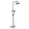 Niagara Equate Round Nickel Thermostatic Dual Head Shower Set - Modern Rigid Riser Shower Kit -Bathroom Sales Shop 9301nkl 1