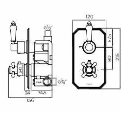 Niagara Arlington Traditional Chrome Twin Concealed Shower Valve - Single Outlet | High-Quality Shower Valve -Bathroom Sales Shop 9316 tech