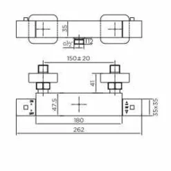 Niagara Observa Square Bar Shower Valve 1 - Chrome | Exposed Shower Valves -Bathroom Sales Shop 9323 tech