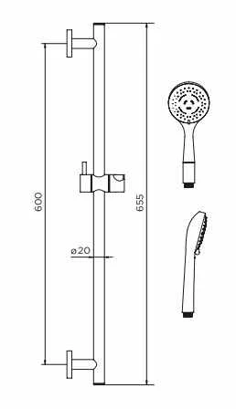 Niagara Equate Deluxe Round Chrome Handset Slide Rail Kit | Durable Shower Accessory 4 Niagara Equate Deluxe Round Chrome Handset Slide Rail Kit | Durable Shower Accessory - Image 2