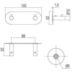 Inda Gealuna Chrome Double Robe Hook A1020B - Elegant Bathroom Hook 5 Inda Gealuna Chrome Double Robe Hook A1020B - Elegant Bathroom Hook -Bathroom Sales Shop A1020B Tech