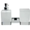 Inda Lea Double Tumbler and Soap Dispenser A1810D | Stylish Bathroom Accessory -Bathroom Sales Shop A1810D