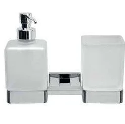 Inda Lea Double Tumbler and Soap Dispenser A1810D | Stylish Bathroom Accessory