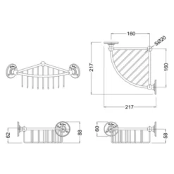 Burlington Deep Corner Chrome Shower Basket A22 | Durable Bathroom Storage Solution -Bathroom Sales Shop A22 CHR LD