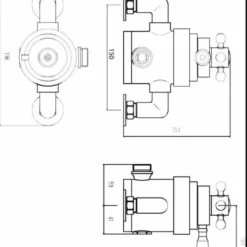 Traditional Victorian Thermostatic Shower Valve Nuie - Elegant & Efficient -Bathroom Sales Shop A3091E tech Rubberduckbathrooms