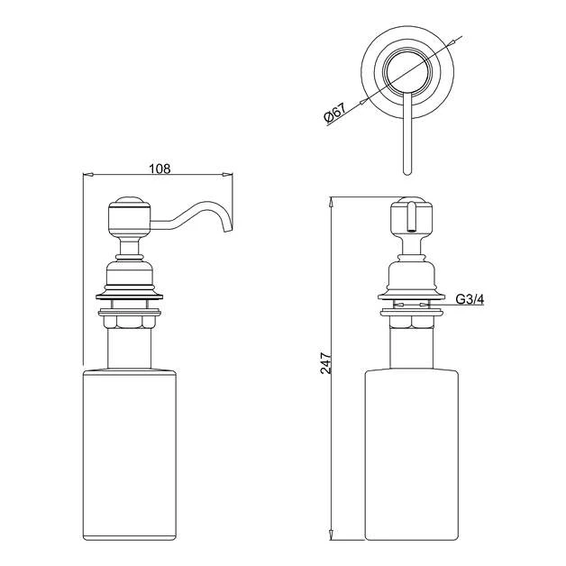 Burlington Traditional White & Chrome Liquid Soap Dispenser A48 - Elegant Bathroom Accessory 5 Burlington Traditional White & Chrome Liquid Soap Dispenser A48 - Elegant Bathroom Accessory - Image 3