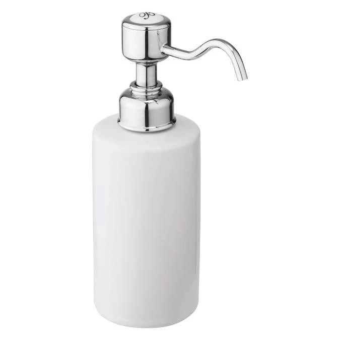 Burlington Traditional White & Chrome Liquid Soap Dispenser A48 - Elegant Bathroom Accessory 3 Burlington Traditional White & Chrome Liquid Soap Dispenser A48 - Elegant Bathroom Accessory