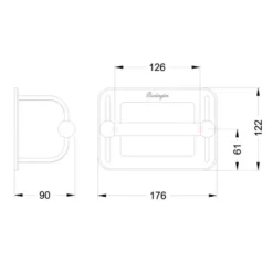 Burlington Gold Toilet Roll Holder - Elegant Bathroom Accessory -Bathroom Sales Shop A5 2D drawing