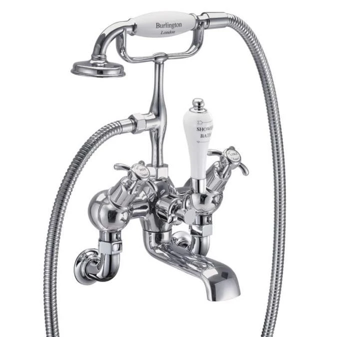 Burlington Anglesey Wall Mounted Angled Bath Shower Mixer Tap - AN21 | Traditional Style | Chrome Finish 3 Burlington Anglesey Wall Mounted Angled Bath Shower Mixer Tap - AN21 | Traditional Style | Chrome Finish