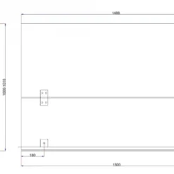 Aquadart Venturi 8 Black Hinged Bath Shower Screen - 1500 X 1000mm | Durable & Stylish Shower Enclosure -Bathroom Sales Shop AQ6002 BLK