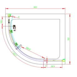 Aquadart Venturi 8 900 x 760mm Single Door Quadrant Shower Enclosure - Premium Quality -Bathroom Sales Shop AQ8126S tech