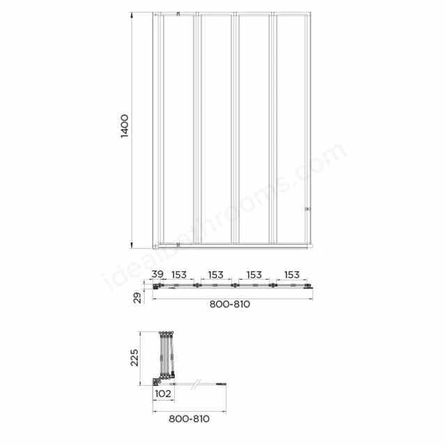 Aquadart Venturi 6 4 Fold Bath Shower Screen with Swiftseal - 1400 x 800mm - Right Hand - Premium Folding Shower Screen 7 Aquadart Venturi 6 4 Fold Bath Shower Screen with Swiftseal - 1400 x 800mm - Right Hand - Premium Folding Shower Screen - Image 5