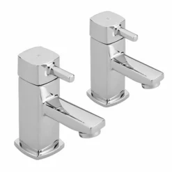 Sagittarius Axis Basin Taps Pair - Modern Bathroom Tap Set with Chrome Finish