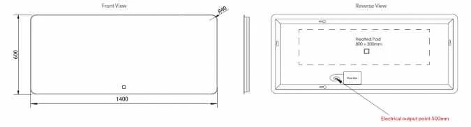 HIB Ambience 140 LED Bathroom Mirror - 600 X 1400 | Modern Illuminated Vanity Mirror 4 HIB Ambience 140 LED Bathroom Mirror - 600 X 1400 | Modern Illuminated Vanity Mirror - Image 2
