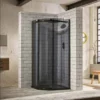 Aquaglass+ Sphere 900x900mm Black Glass Quadrant Shower Enclosure - Modern One Door Design 2 Aquaglass+ Sphere 900x900mm Black Glass Quadrant Shower Enclosure - Modern One Door Design -Bathroom Sales Shop Aquaglass Sphere 1 Door Tinted Quad 900mm x 900mm