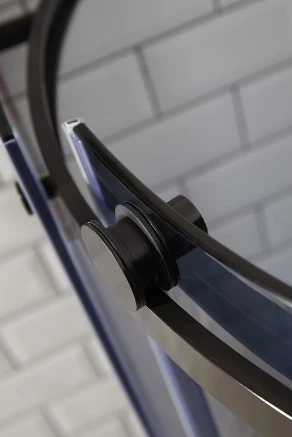 Aquaglass+ Sphere 900x900mm Black Glass Quadrant Shower Enclosure - Modern One Door Design 6 Aquaglass+ Sphere 900x900mm Black Glass Quadrant Shower Enclosure - Modern One Door Design - Image 4