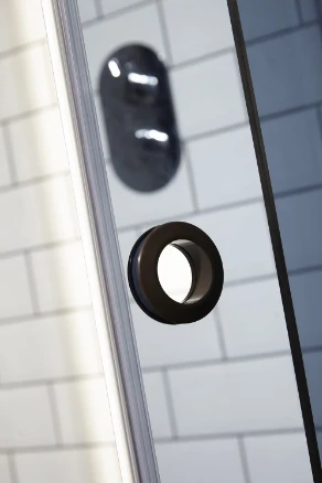 Aquaglass+ Sphere 900x900mm Black Glass Quadrant Shower Enclosure - Modern One Door Design 8 Aquaglass+ Sphere 900x900mm Black Glass Quadrant Shower Enclosure - Modern One Door Design - Image 6