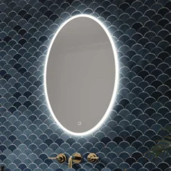 HIB Arena 80 Ambient Oval LED Bathroom Mirror 800 X 500mm - Modern Illuminated Bathroom Mirror