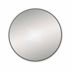 Docklands 600mm Matt Black Round Framed Mirror - Stylish Bathroom Accessory | Origins Living