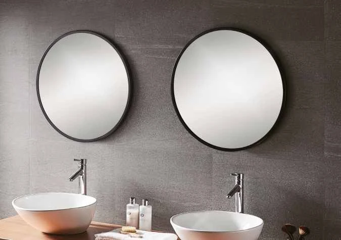 Docklands 800mm Matt Black Round Framed Mirror - Elegant Bathroom & Living Room Décor 4 Docklands 800mm Matt Black Round Framed Mirror - Elegant Bathroom & Living Room Décor - Image 2