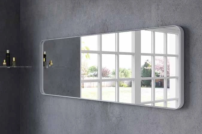 City White Rectangular Mirror 1500mm | Modern Bathroom Mirror | Origins Living 5 City White Rectangular Mirror 1500mm | Modern Bathroom Mirror | Origins Living - Image 3