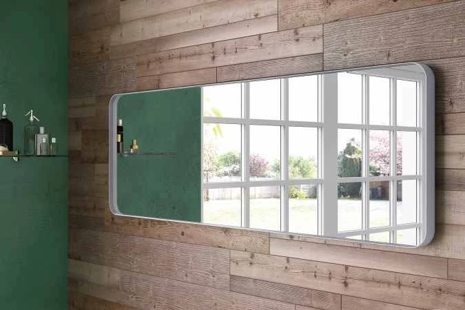 City White Rectangular Mirror 1500mm | Modern Bathroom Mirror | Origins Living 4 City White Rectangular Mirror 1500mm | Modern Bathroom Mirror | Origins Living - Image 2