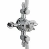 Bayswater Traditional Dual Outlet Exposed Shower Valve - White & Chrome | High-Quality Shower Valve -Bathroom Sales Shop BAYS112