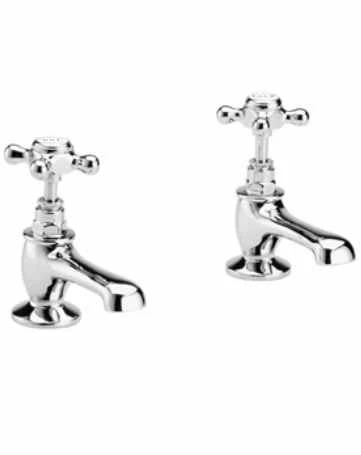 Bayswater Crosshead Hex Basin Pillar Taps - White/Chrome | Traditional Style Tap 3 Bayswater Crosshead Hex Basin Pillar Taps - White/Chrome | Traditional Style Tap