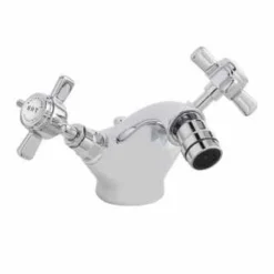 Bayswater Monobloc Hex Bidet Taps - White/Chrome | High-Quality Bathroom Taps