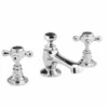Bayswater 3 Hole Hex Basin Mixer Taps - Black/Chrome | Traditional Style Taps -Bathroom Sales Shop BAYT147