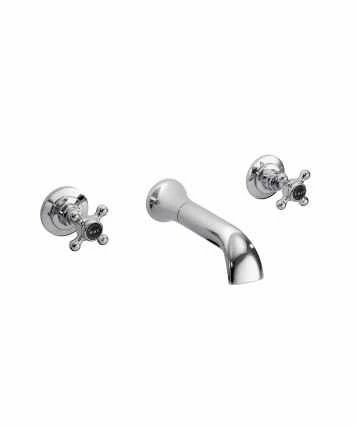 Bayswater 3 Hole Hex Bath Mixer Taps - Black/Chrome | Traditional Style | High-Quality Finish 3 Bayswater 3 Hole Hex Bath Mixer Taps - Black/Chrome | Traditional Style | High-Quality Finish