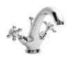 Bayswater Monobloc Dome Basin Mixer Taps - White/Chrome | Traditional Taps -Bathroom Sales Shop BAYT205