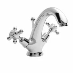 Bayswater Monobloc Dome Basin Mixer Taps - White/Chrome | Traditional Taps