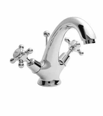 Bayswater Monobloc Dome Basin Mixer Taps - White/Chrome | Traditional Taps 3 Bayswater Monobloc Dome Basin Mixer Taps - White/Chrome | Traditional Taps