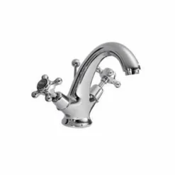 Bayswater Monobloc Dome Basin Mixer Tap - Black/Chrome | Traditional Style | High Durability