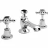 Bayswater 3 Hole Dome Basin Mixer Taps - Black/Chrome | Traditional Style | High-Quality Finish 2 Bayswater 3 Hole Dome Basin Mixer Taps - Black/Chrome | Traditional Style | High-Quality Finish -Bathroom Sales Shop BAYT247