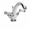 Bayswater Lever Dome Basin Mixer Tap - White/Chrome | Traditional Style | High-Quality Finish 1 Bayswater Lever Dome Basin Mixer Tap - White/Chrome | Traditional Style | High-Quality Finish -Bathroom Sales Shop BAYT305