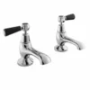 Bayswater Lever Dome Bath Pillar Taps - Black/Chrome | Traditional Style Taps 2 Bayswater Lever Dome Bath Pillar Taps - Black/Chrome | Traditional Style Taps -Bathroom Sales Shop BAYT342