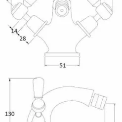Bayswater Monobloc Lever Dome Bidet Taps - White/Chrome | High-Quality Bathroom Taps 5 Bayswater Monobloc Lever Dome Bidet Taps - White/Chrome | High-Quality Bathroom Taps -Bathroom Sales Shop BAYT348 tech 1