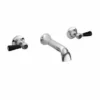 Bayswater 3 Hole Lever Dome Bath Mixer Taps - Black/Chrome | Traditional Style Taps -Bathroom Sales Shop BAYT349