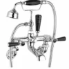 Bayswater Lever Dome Wall Mounted Bath Shower Mixer - Black/Chrome | Traditional Taps -Bathroom Sales Shop BAYT350