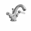 Bayswater Lever Hex Basin Mixer Tap - White/Chrome | High-Quality Bathroom Tap -Bathroom Sales Shop BAYT405